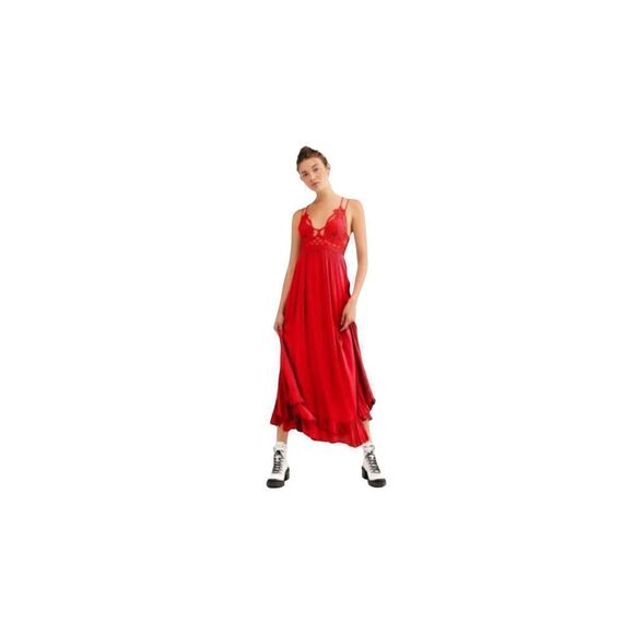 NWT - Intimately Free People Adella Maxi Slip Dress Spagehetti Strap Boho Croche - Picture 1 of 9